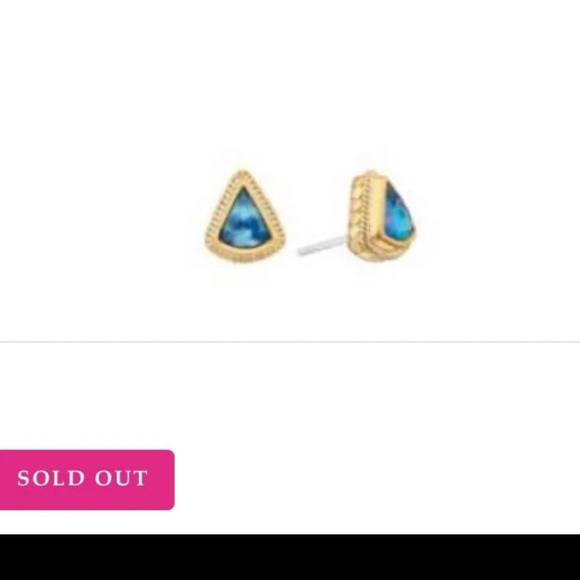 NWT Anna Beck Lapis Gold Earrings - Picture 1 of 8